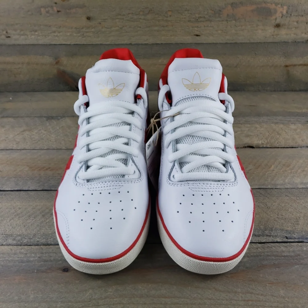 adidas Tyshawn Men's Leather Skate Casual Shoes White Red - Picture 5 of 11